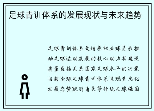 足球青训体系的发展现状与未来趋势